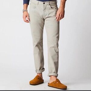 Billy Reid 5 Pocket Pant in Textured Cotton Grey/Sage Size 36